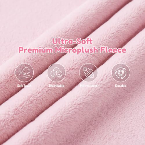 Pink Cat Gaming Chair,Ultra Soft Cute Microplush Fleece Office Desk Chair