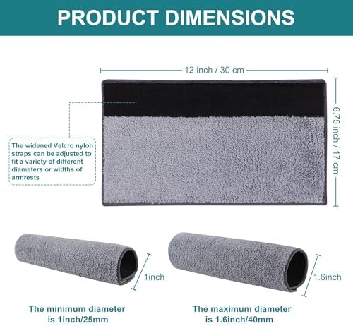 Small Office Chair Arm Covers Protectors, 2-Pack Chair Arm Pads with Straps