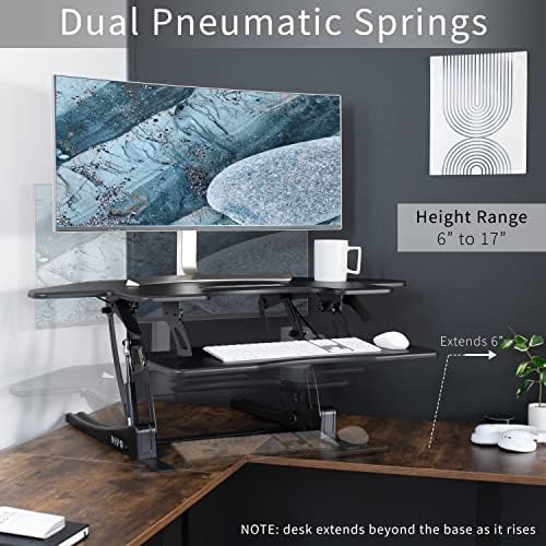 VIVO Black 43 in Corner Desk Converter, DESK-V000VC