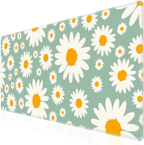 iCasso Desk Mat, Desk Matt for Desktop, Cute Desk Pad Mat, Daisy
