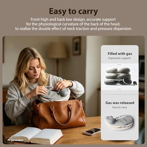 FSA or HSA Cervical Neck Stretcher - Inflatable Cervical Traction Device for Neck Pain Relief, Inflatable Neck Traction Device for Home and Office, Adjustable Neck Stretcher Neck Support Brace