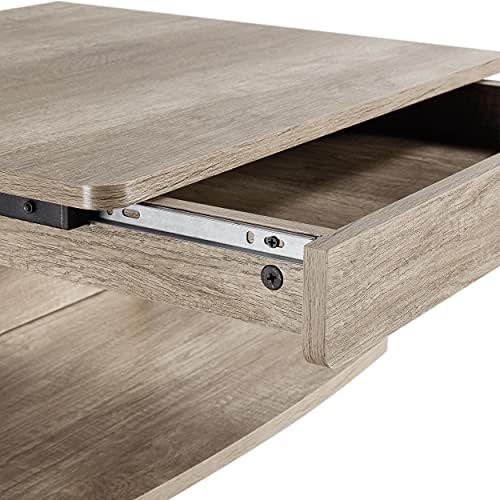 Yaheetech Tiny Mobile Computer Desk, 3-Tier Rolling Cart with Drawer, Gray