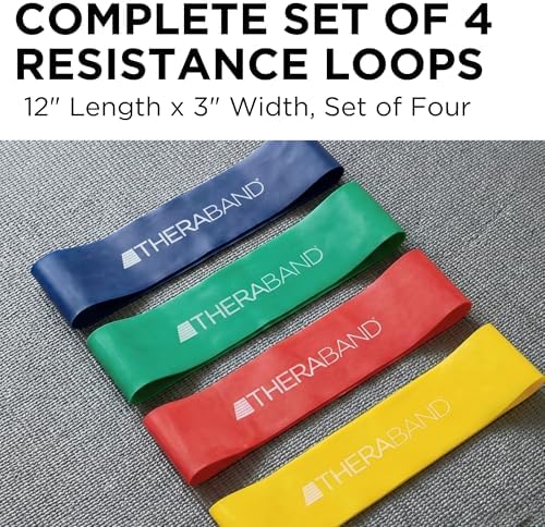 THERABAND Resistance Band Loop Set, 12", Exercise, Workout, Therapy