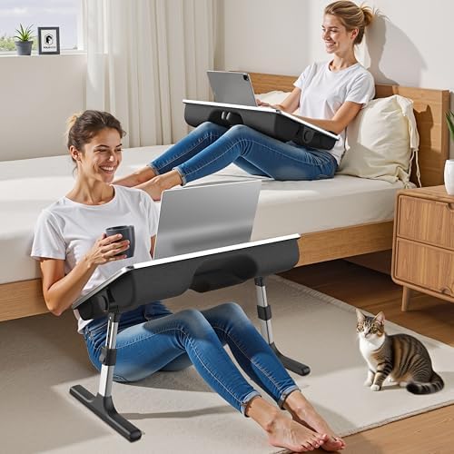 FoldWise 2-in-1 Bed & Lap Desk with Soft Cushion, Adjustable Height & Angle