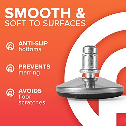 FOH Office Chair Bell Glides Replacement, 7/16" 11mm Stem, Low Profile