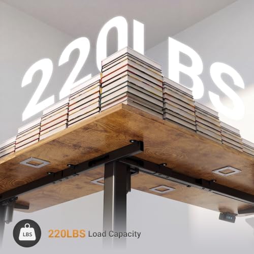 Claiks 63''*55'' L Shaped Standing Desk Adjustable Height, Rustic Brown