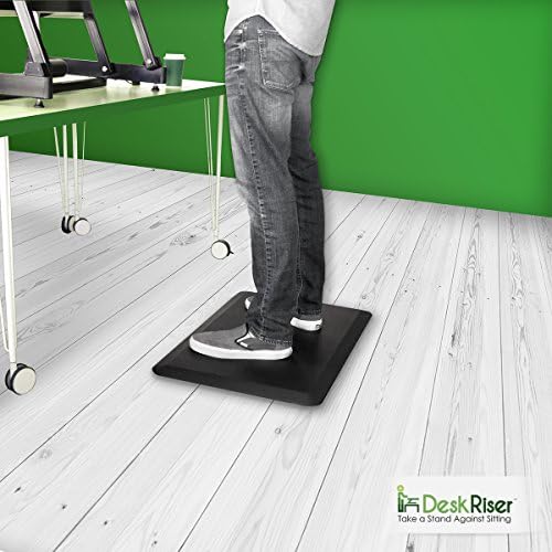 Adjustable Height Standing Desk Converter | 32" Wide in Black Includes Anti-Fatigue Mat | Fits Dual Monitors with Retractable Keyboard Tray