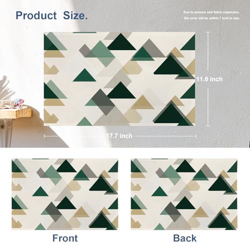 Batmerry Abstract Neutral Tones Linen Placemats Set of 4, Geometric Art Modern Washable Table Mats for Kitchen Table Thickened Heat Insulation Dining Set Indoor Outdoor 12X18 in