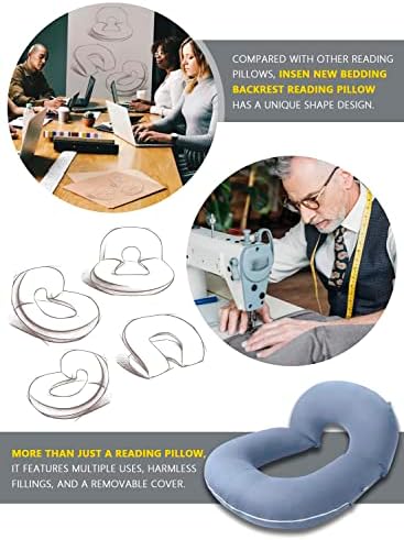 INSEN Reading Pillow, Back Pillow for Sitting in Bed and Couch