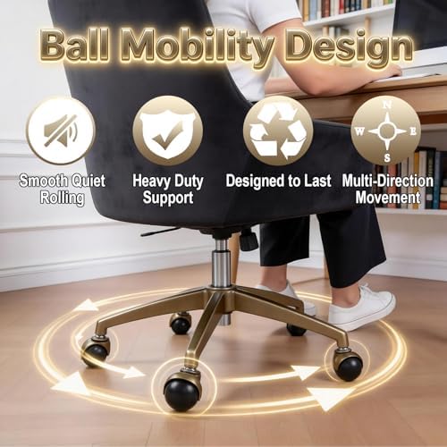 Zerobe 2" Ball Caster Wheels: Antique Brass Swivel Casters (8-Pack)