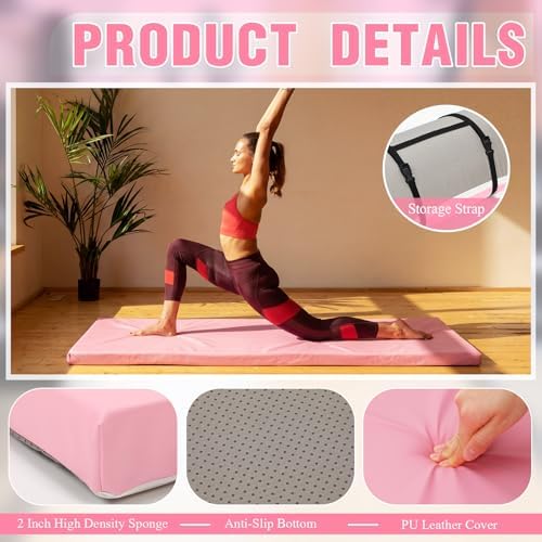 Lyrow 2 Inch Thick Yoga Mat 72x24 with Carry Strap Foam
