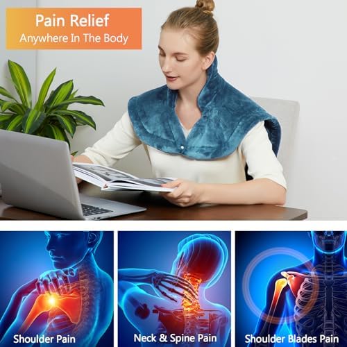 CAROMIO Heating Pad for Back Pain Relief, Neck and Shoulders