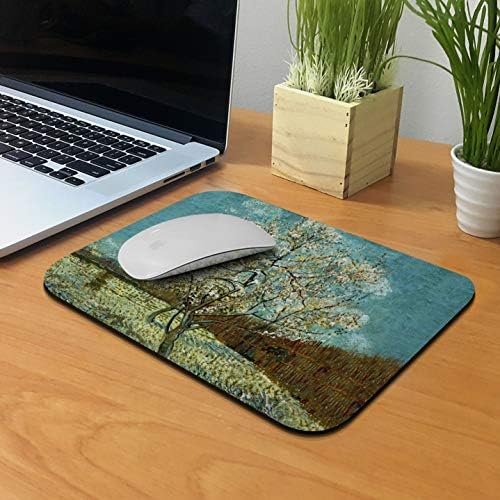 Non-Slip Rectangle Mousepad, WIRESTER The Pink Peach Tree By Vincent Van Gogh Mouse Pad for Home, Office and Gaming Desk