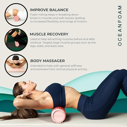 Oceanfoam Tidal Roller - Muscle Massage Foam Roller for Exercise (Charcoal)