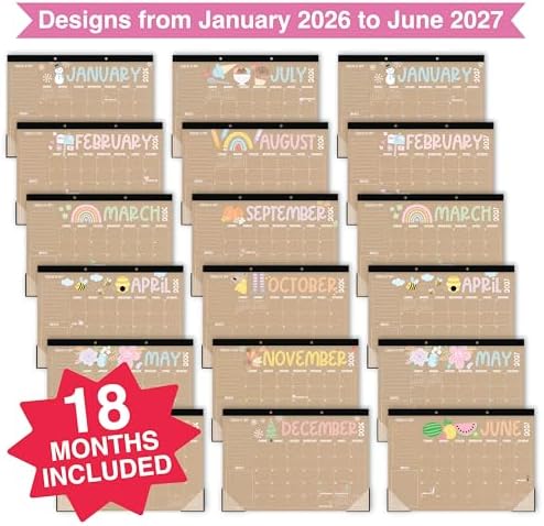Large Desk Calendar 2026 - Desktop Calendar 2026-2027