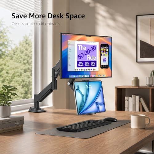 Universal VESA Mount Adapter for Tablets,Monitor Arm Extension Arm,Compatible with 4.7-15.6" Tablet/Phone/Portable Screen,Fits VESA 75x75 & 100x100,MAT002-XL
