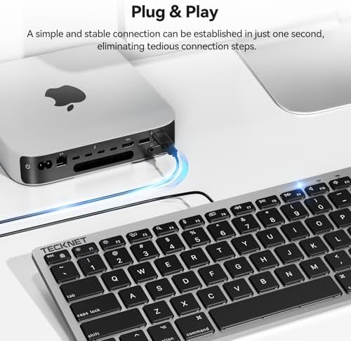 TECKNET Wired Mac Keyboard for MacOS Devices with Dual Interface