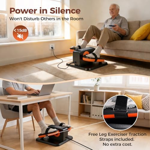 ESL Under Desk Elliptical, Electric Elliptical Leg Exerciser for Seniors