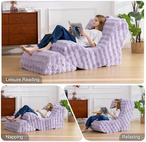Quiet Rocking Chair, 3-in-1 Adjustable Boneless Floor Recliner for Adults