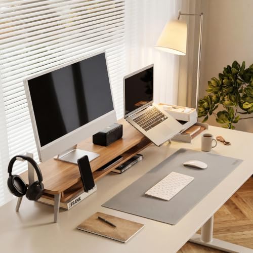 Fenge 42.5-Inch Monitor Stand Riser with Laptop, Phone & Headphone Holders