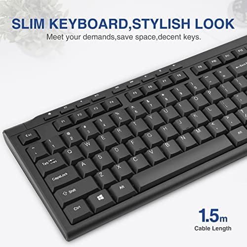 Rii RK907 Ultra-Slim Compact USB Wired Keyboard for MAC and PC-Black(10PCS)