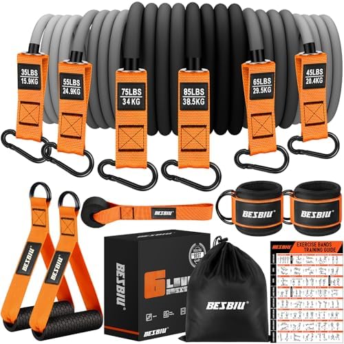 Heavy Resistance Bands for Working Out, 300lbs/360lb/420lb Exercise Bands Workout Bands with Handles, Door Anchor, Ankle Straps, Home Gym Workout Equipment for Men Fitness Strength Training Stretching