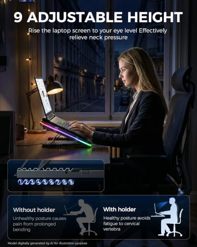 ChillCore 2 Detachable Fans RGB Gaming Laptop Cooling Pad, Rapid Cooling for 15.6-19.3" Laptops, Variable Speed Control, 8 Adjustable Heights - K6 with Memory Foam