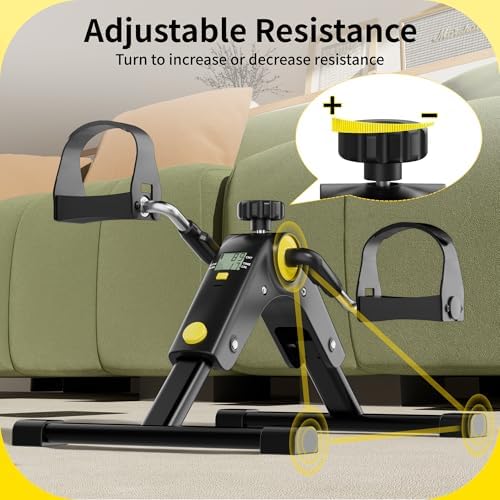 MOMODA Under Desk Bike Pedal Exerciser with LCD Display Portable Mini Exercise Bike for Arm and Leg