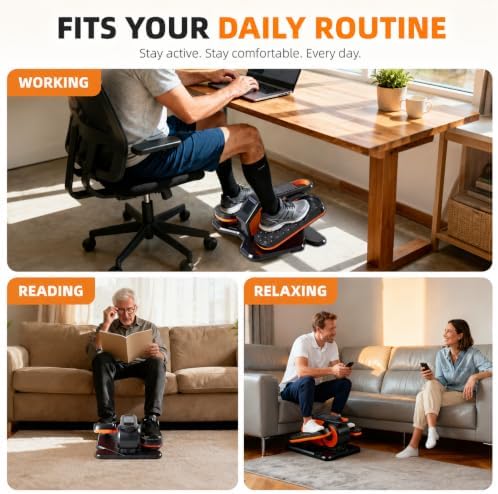 HealSmart Under Desk Elliptical for Seniors, 12-Speed, Remote Control