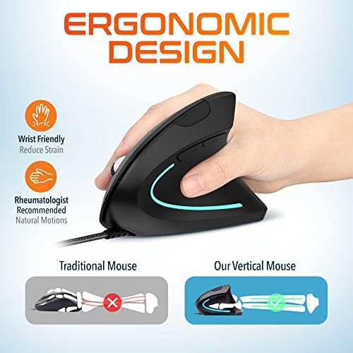 Delton S12 Ergonomic Vertical Wired Mouse