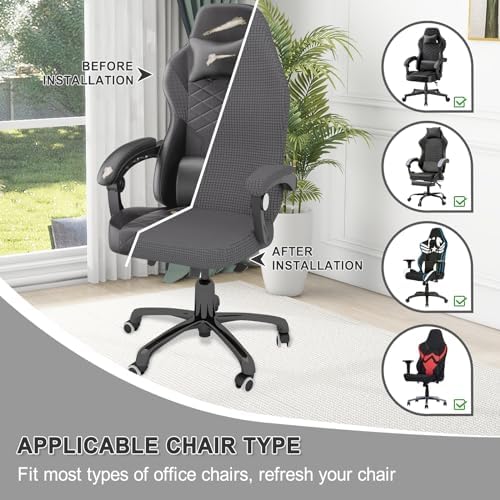 Gaming Chair Cover Game Chair Cover for Reclining Rotating Chair, Dark Gray