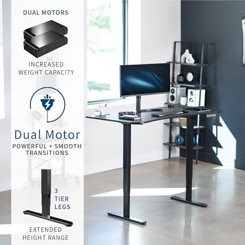 VIVO Black 63 x 32 in Standing Desk, DESK-KIT-2B1B