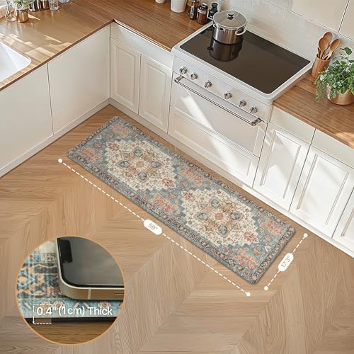 GENIMO Anti Fatigue Kitchen Mats for Floor 17"X59", Runner Rug,BlueCoral