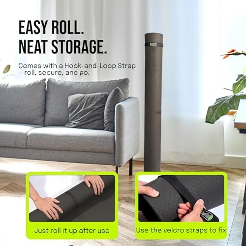 Gogokiwi Large Yoga Mat (6'x4') – 1/4" & 1/2" Thick Exercise Mats for Home Workout, Extra Wide Workout Mats for Home Gym, Yoga, Pilates, Stretching, Floor & More