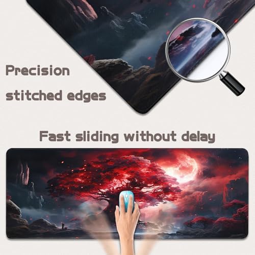 Mouse Pad Gaming - Desk Mat for Keyboard and Mouse - Large Mouse Pads for Desk, Gaming Mousepad with Non-Slip Base, Desks Pad (31.5" X 11.8") for Game, Office and Home
