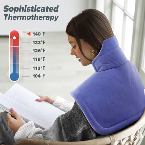Heating Pad for Neck Shoulder, 3X Deeper Pain Relief, Women Men Gifts