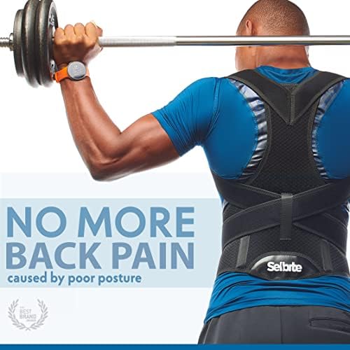 Selbite Posture Corrector for Men and Women - Back Brace for Upper and Lower Body Support - Adjustable Straightener with Pain Relief and Muscle Memory (X-Large)