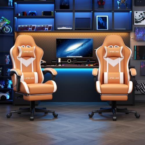 Gaming Chair Ergonomic Gamer Computer Office Chair,Footrest Lumbar Support
