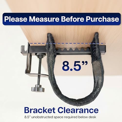 VIVO Black Clamp-on 44 in Mesh Net Cable Management Holder, DESK-AC44MH