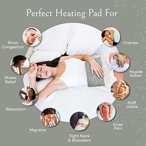 SacksyThyme Microwave Heating Pad for Back, Neck, Menstrual Cramps, Shoulders, Leg Pain Relief - Hot Moist Microwavable Therapy Pack - Flaxseed Hot & Cold Pad Made in USA (Size: 12 x 7) Lavender
