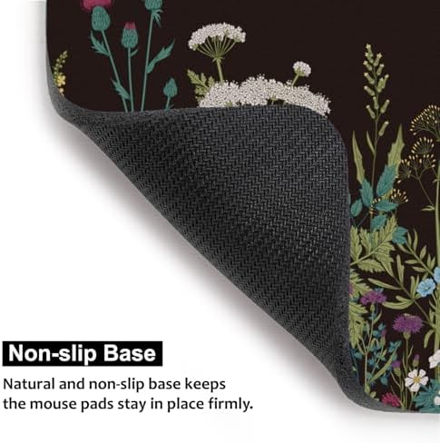 Audimi Small Mouse Pad 6 x 8 Inch, Mini Mouse Pad Thick for Laptop Wireless Mouse Home Office Travel, Portable, Washable (Weeds)