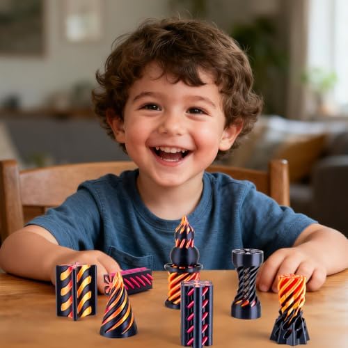 8-Pack Impossible Cone Fidget Toys, 3D Printed Passthrough Set
