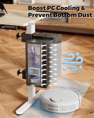JOY worker Under Desk PC Mount for Standing Desk, Clamp-On Leg CPU Holder