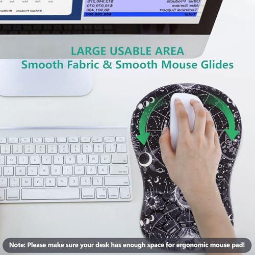 Ergonomic Mouse Pad Wrist Rest, 15° Memory Foam, Non-Slip PU Base
