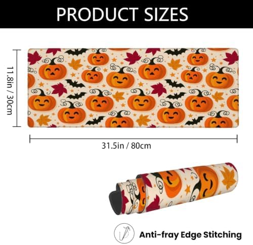 Halloween Large Mouse Pad Non-Slip Rubber Long Gaming Desk Mat