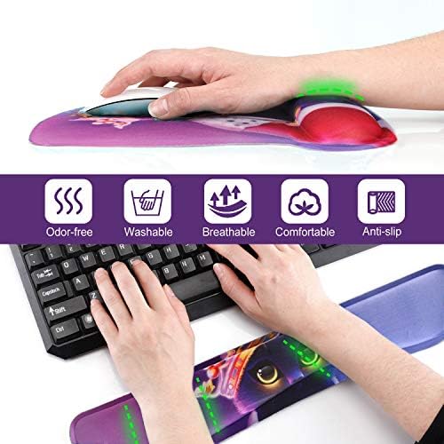 ToLuLu Keyboard Mouse Pad Wrist Rest Set, Gel Ergonomic Mouse Pads Wrist Support for Computer Laptop Home Office, Mousepad Keyboard Wrist Support Memory Foam for Easy Typing Pain Relief, Cat Princess