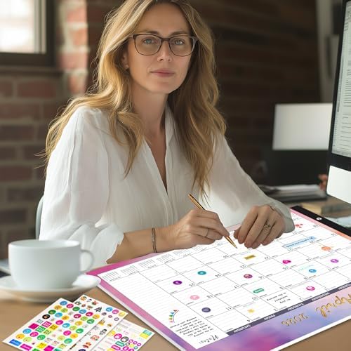 Large Desk Calendar 2027-2028,Jan 2027-Jun 2028,Gannyfer 18-Month Calendar