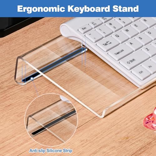 16.9inch Computer Keyboard Stand for Desktop,Gel Keyboard Wrist Rest Set