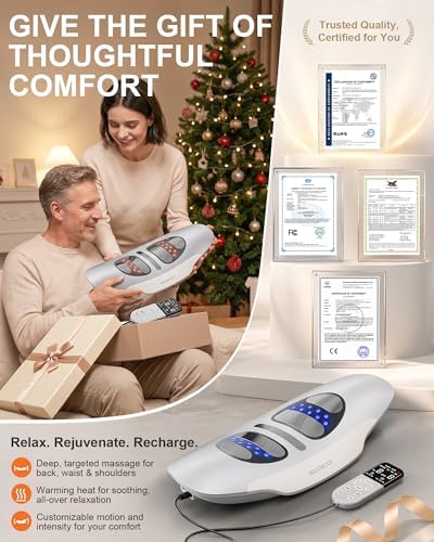 Electric Lumbar Traction Device, Smart Lower Back Massager with Heat