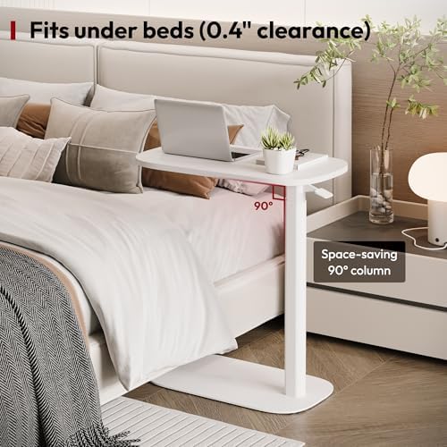 SANODESK 24" Pneumatic Height Adjustable Overbed Bedside Table Mobile